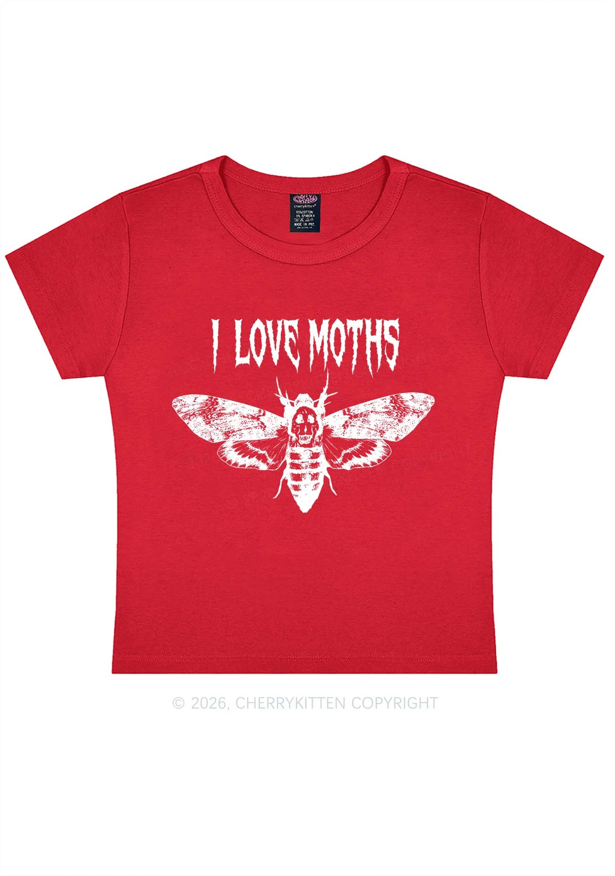 Halloween I Love Moths Y2K Baby Tee Cherrykitten