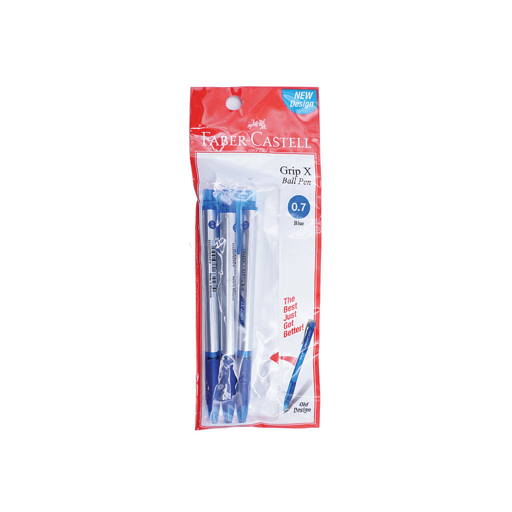 (MR.DIY) Faber Caster Blue Colour Grip X7 Ball Pen 0.7mm (3pcs)