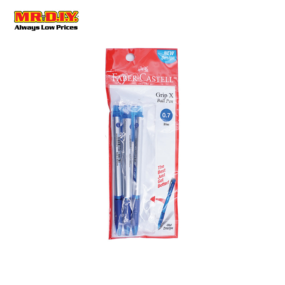 (MR.DIY) Faber Caster Blue Colour Grip X7 Ball Pen 0.7mm (3pcs)