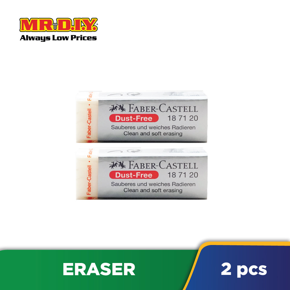 (MR.DIY) FABER-CASTELL Dust-Free Eraser With Sleeve (2pcs)