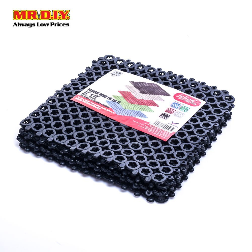 (MR.DIY) Felton PVC Plastic Floor Mat [6pcs] (31.5cmx31.5cmx4cm)