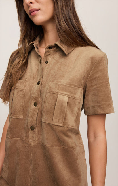 Leone Suede Mini Dress - Light Sand
