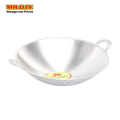 GENDANG Polished Aluminium Cooking Wok Double Handle 10"