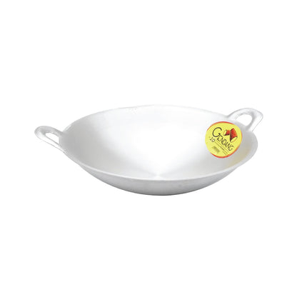 GENDANG Polished Aluminium Cooking Wok Double Handle 10"