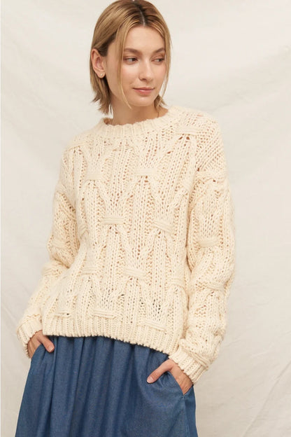 Ivory Cable Knit Sweater