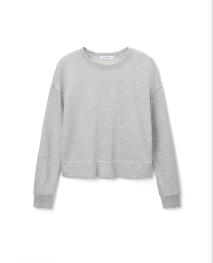 French Terry Pullover Sweatshirt-Heather Grey