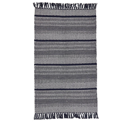 Navy Striped Rug 3’x5’