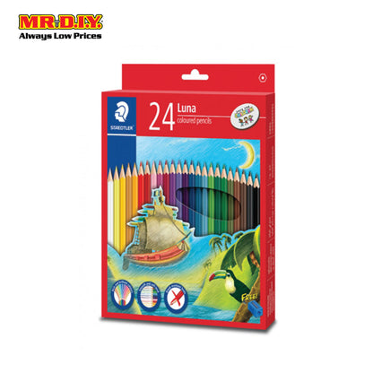 Luna 24-Colour Hexagonal Coloured Pencils Set (With Free Sharpener)
