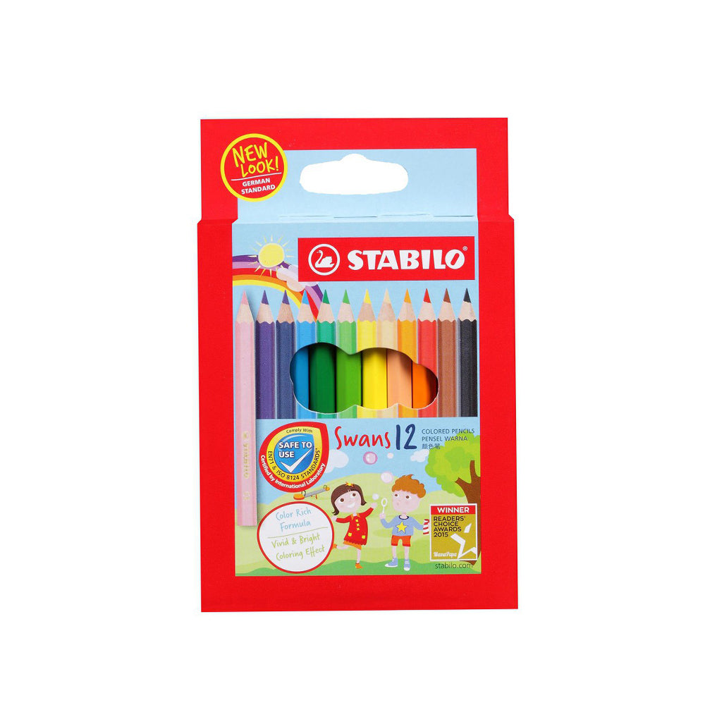 STABILO Swan H-1873 Short Color Pencils (12pcs)