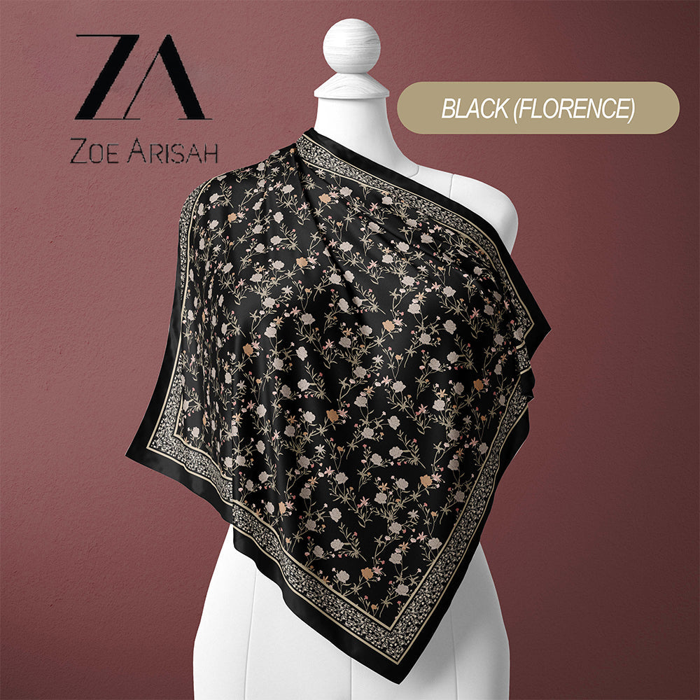 Tudung Bawal ZOE ARISAH Printed Square Hijab ( Bidang 45 inch)