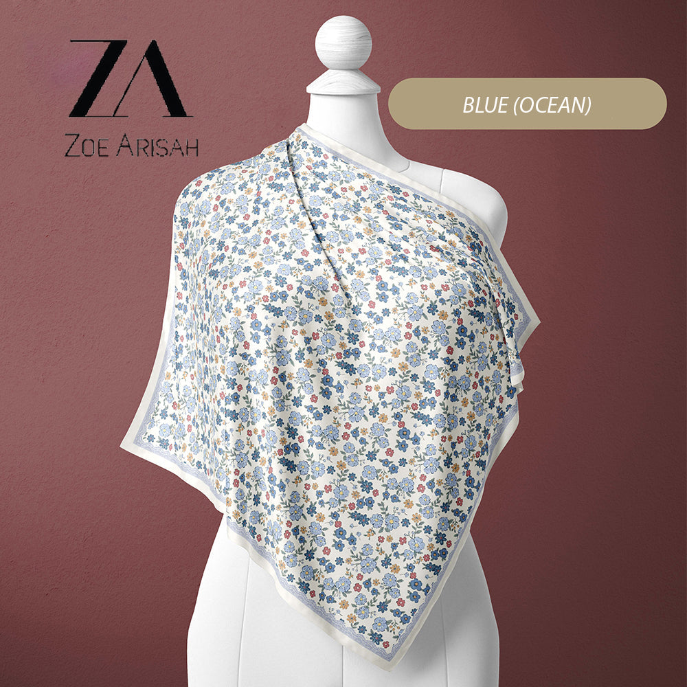 Tudung Bawal ZOE ARISAH Printed Square Hijab ( Bidang 45 inch)