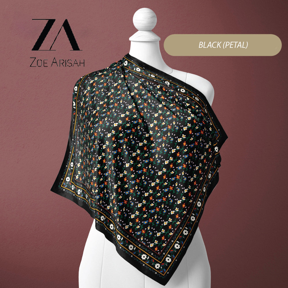Tudung Bawal ZOE ARISAH Printed Square Hijab ( Bidang 45 inch)