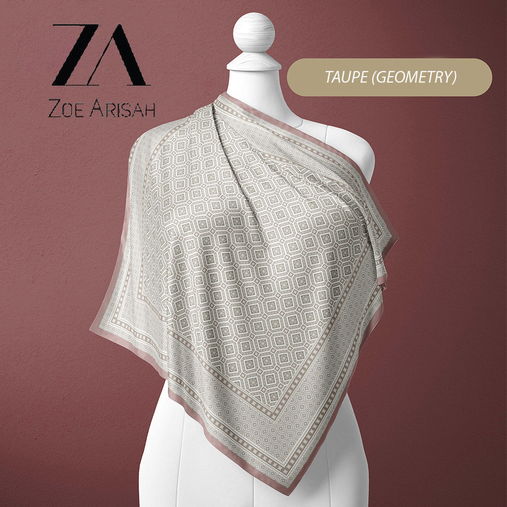 Tudung Bawal ZOE ARISAH Printed Square Hijab ( Bidang 45 inch)