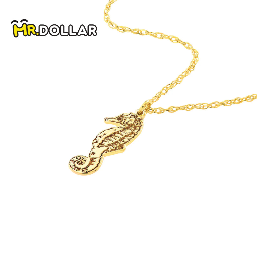 HIAS JEWELLERY Pearl Life Gold Necklace with Pendant (SF,P,SS,SH) - Seahorse