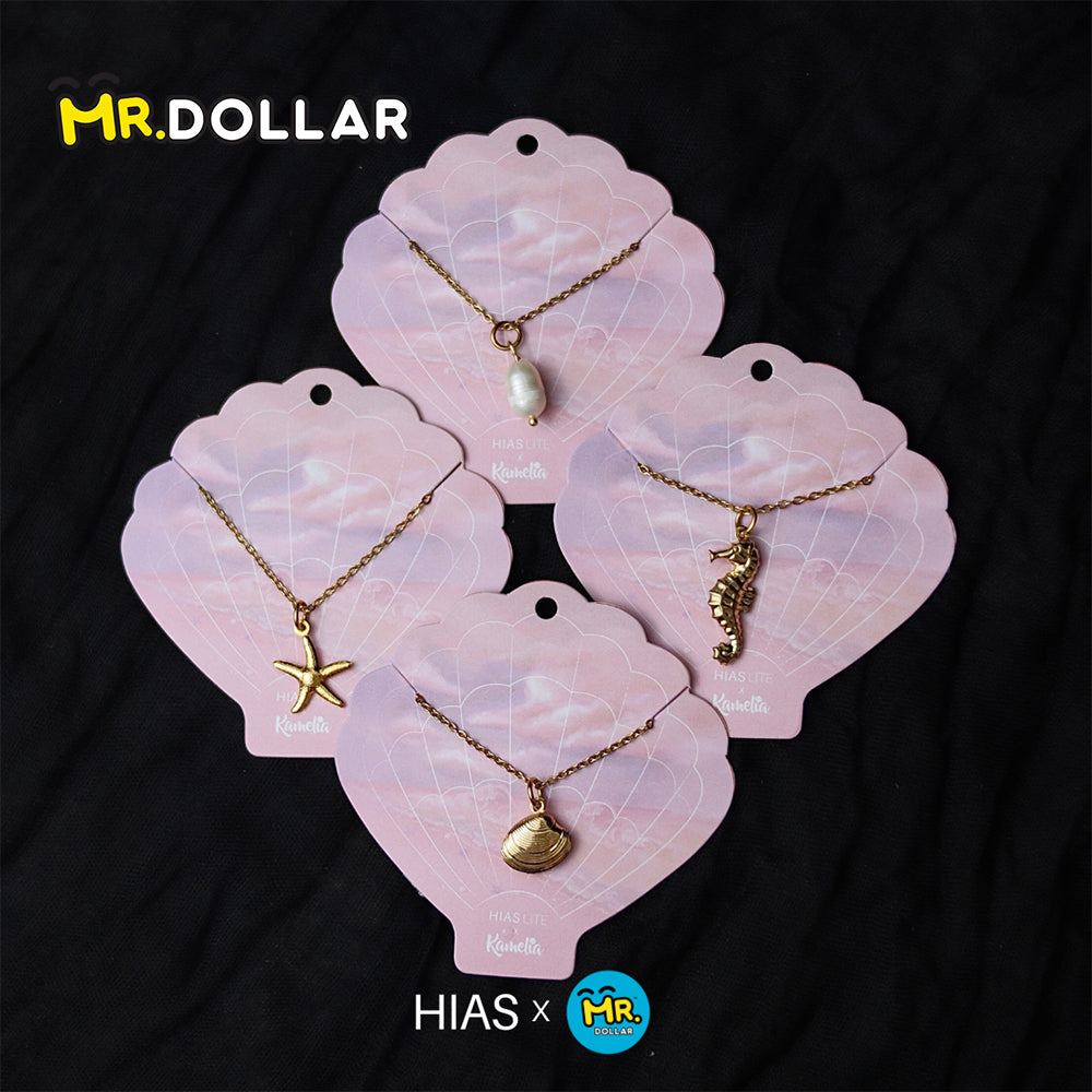 HIAS JEWELLERY Pearl Life Gold Necklace with Pendant (SF,P,SS,SH) - Seahorse