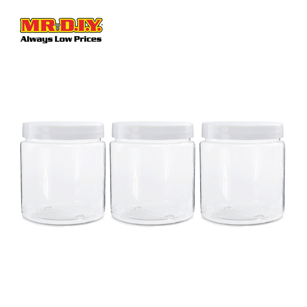 [VALUE PACK] (MR.DIY) Durable  Plastic Jar Container [300ml] (3pcs)