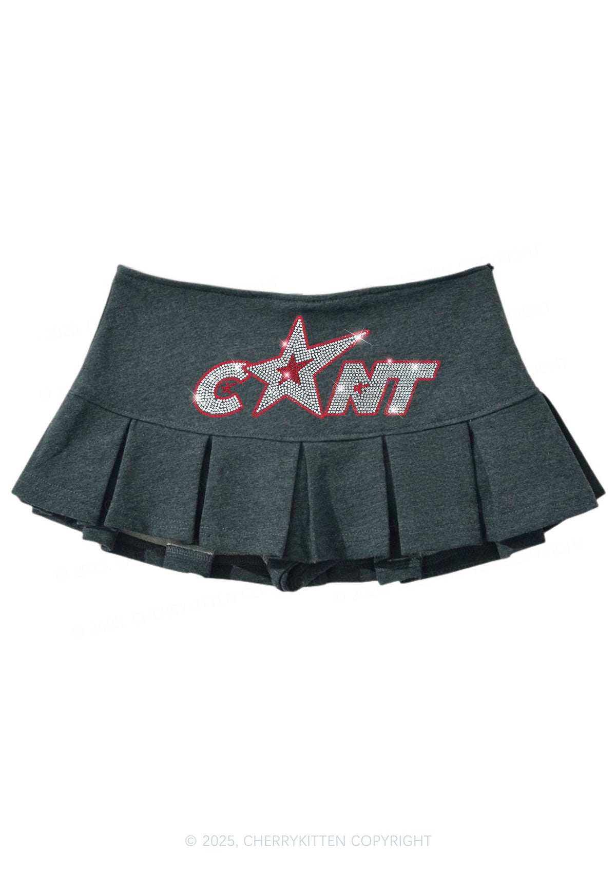 Rhinestone Star Cxxt Y2K Mini Pleated Skirts Cherrykitten