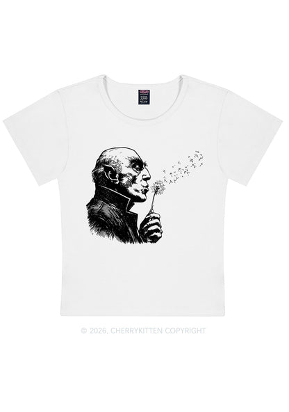 Halloween Vampire Blowing Dandelion Y2K Baby Tee Cherrykitten