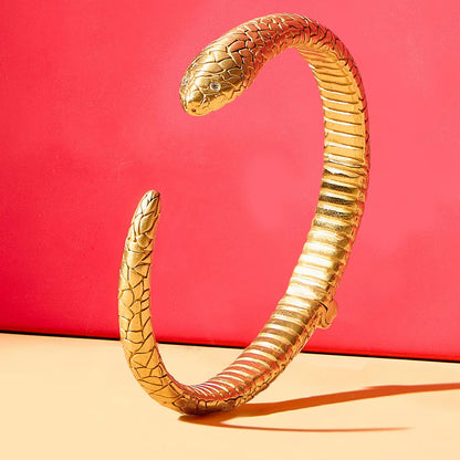 Snake Cuff-Gold/Cubic Zirconia