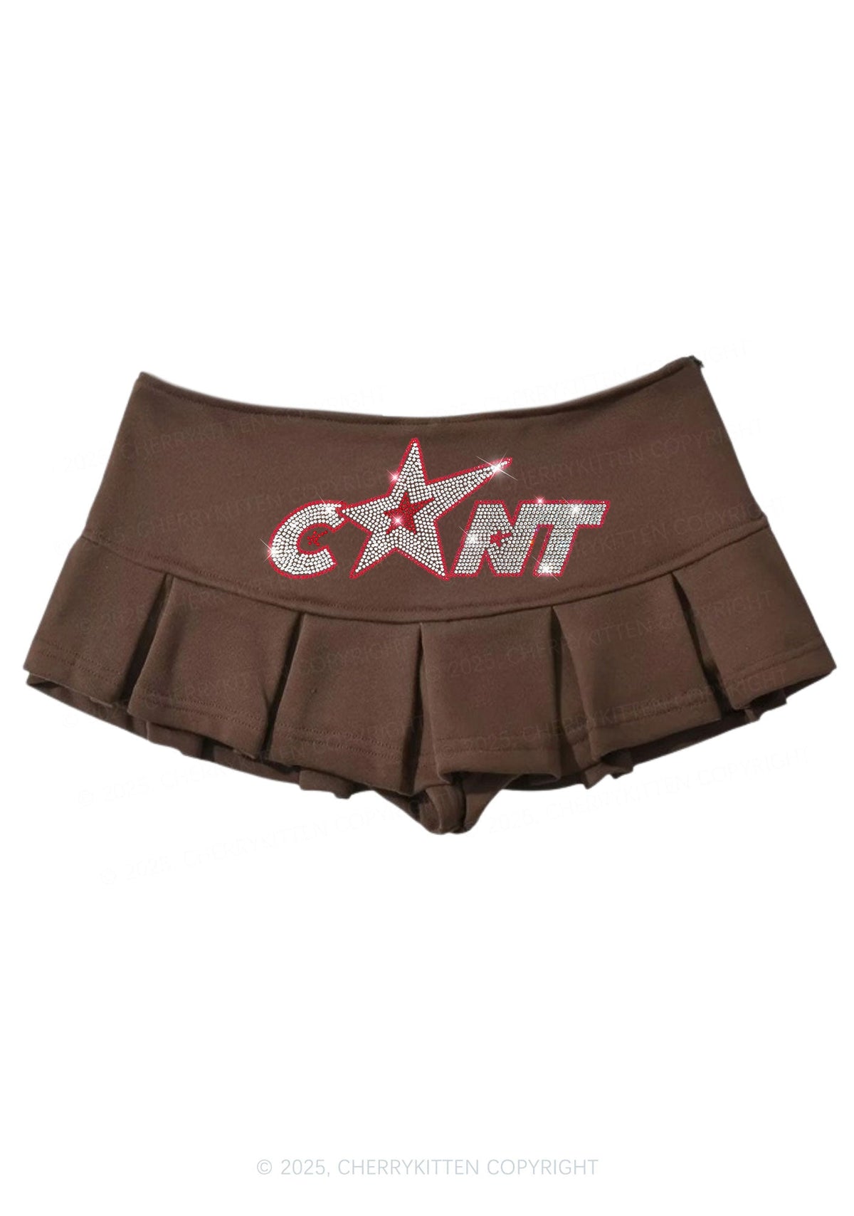 Rhinestone Star Cxxt Y2K Mini Pleated Skirts Cherrykitten