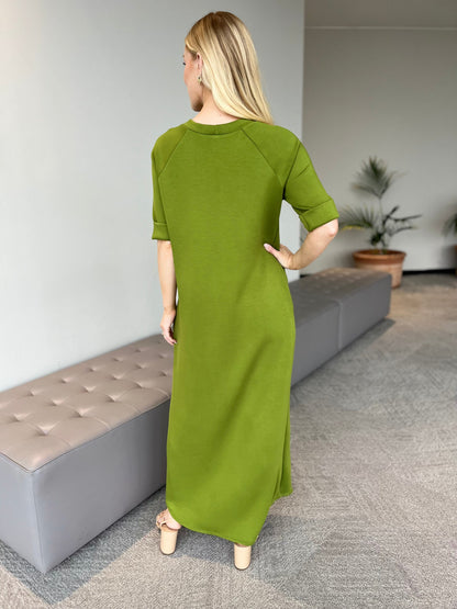 Scuba Midi Dress-Kiwi