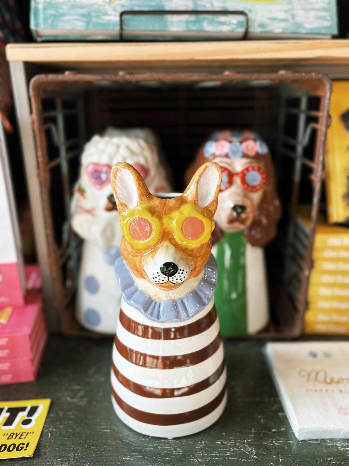 Ceramic Dogs with Sunnies Vases