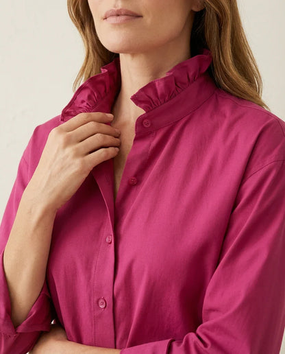 Long Sleeve Ruffle Collar Top