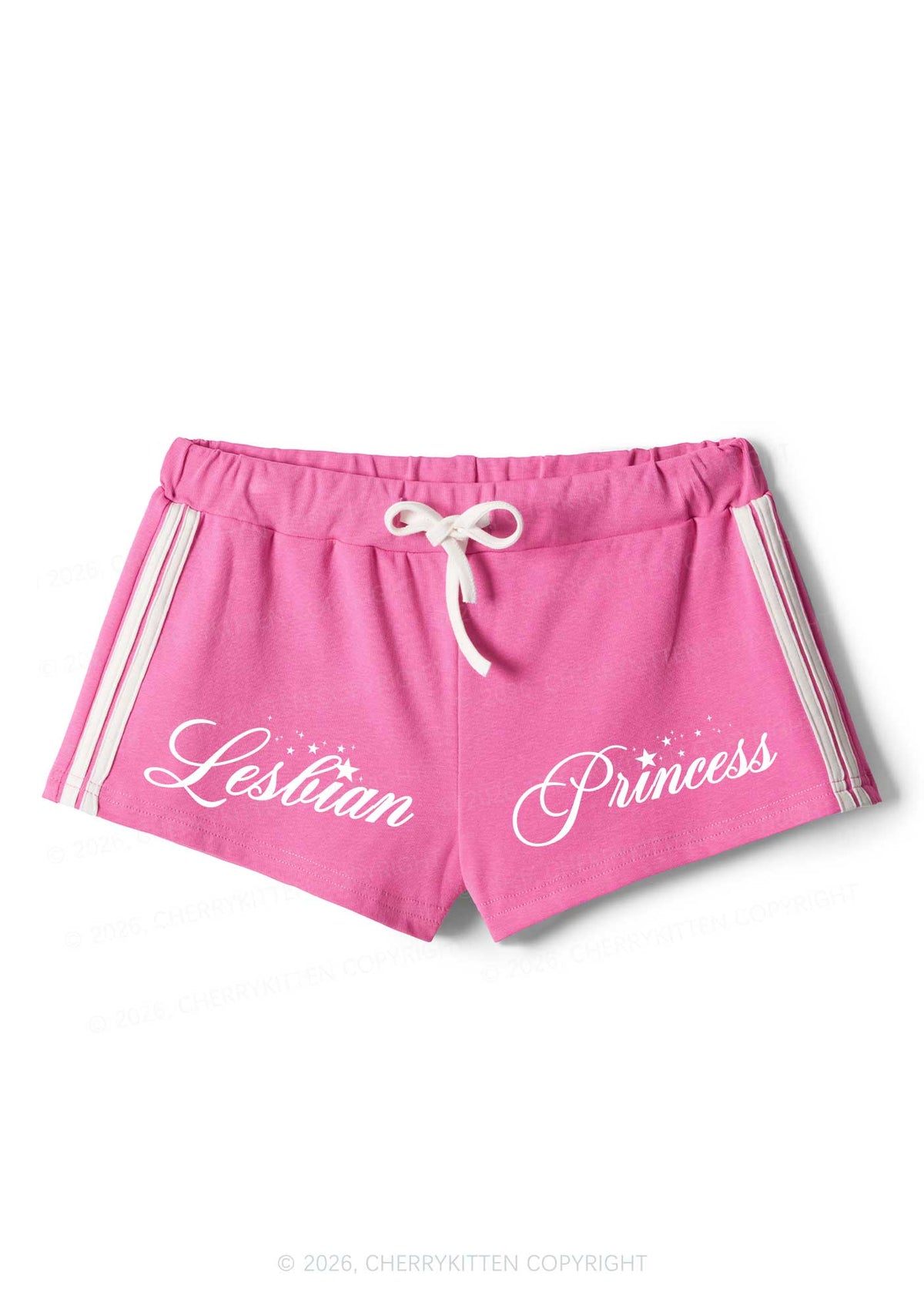 Lesbian Princess Pride Y2K Drawstring Mini Shorts Cherrykitten