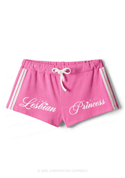 Lesbian Princess Pride Y2K Drawstring Mini Shorts Cherrykitten
