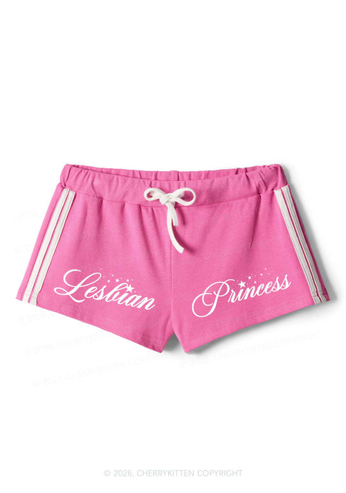 Lesbian Princess Pride Y2K Drawstring Mini Shorts Cherrykitten