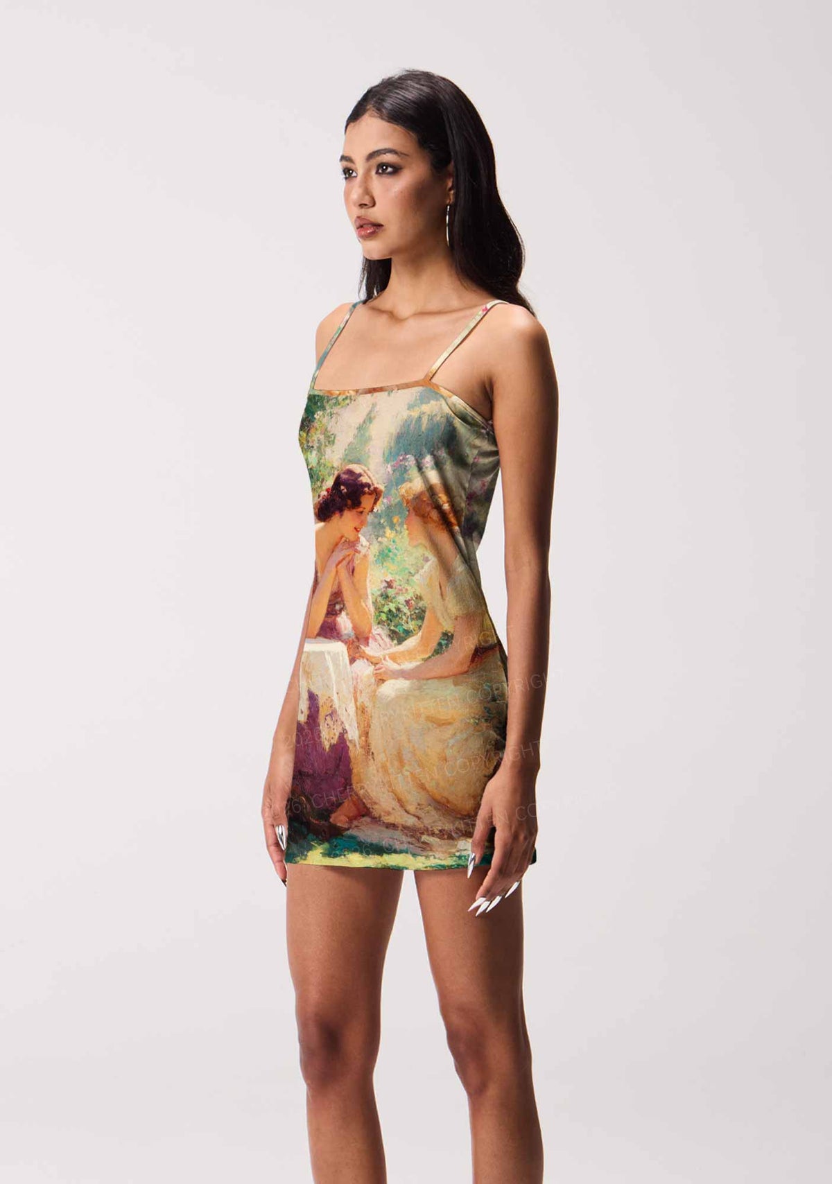 Garden Chat Pride Y2K Print Slip Dress Cherrykitten