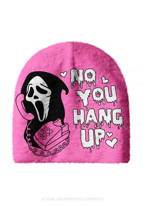 Halloween No You Hang Up Y2K Print Knit Beanie Cherrykitten