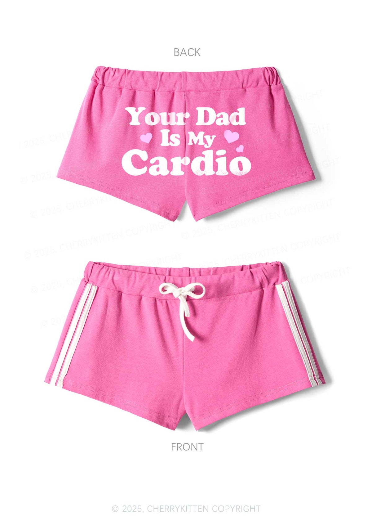 Your Dad Is My Cardio Y2K Drawstring Mini Shorts Cherrykitten