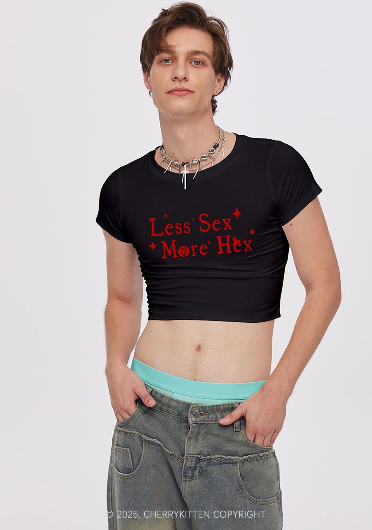 Less Sx More Hex Y2K Baby Tee Cherrykitten