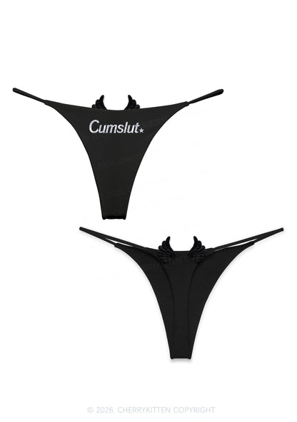 Glitter Special Cxmslxt Y2K Goth Angel Wings Bikini String Thong Cherrykitten