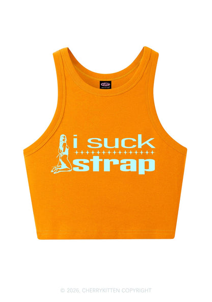 I Suck Strap Y2K Crop Tank Top Cherrykitten