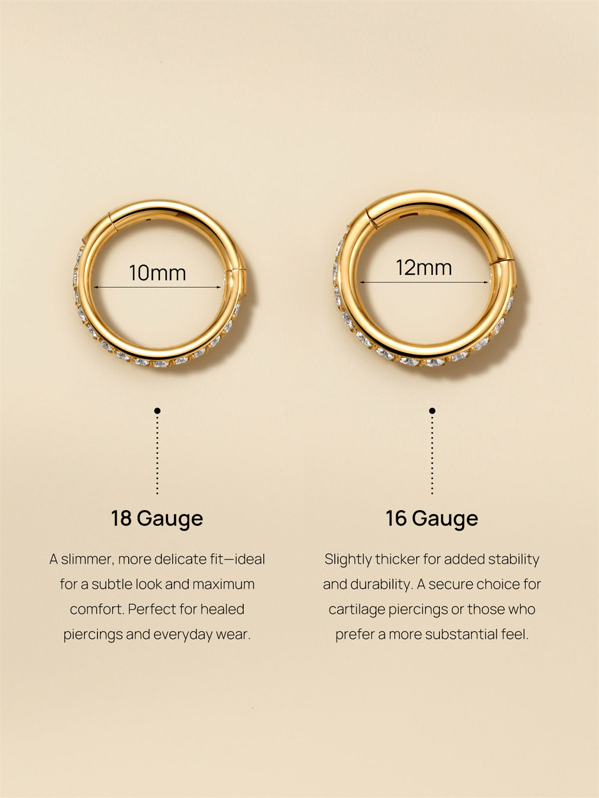 KOSINER Titanium Delicate Multi-Sized Hoop