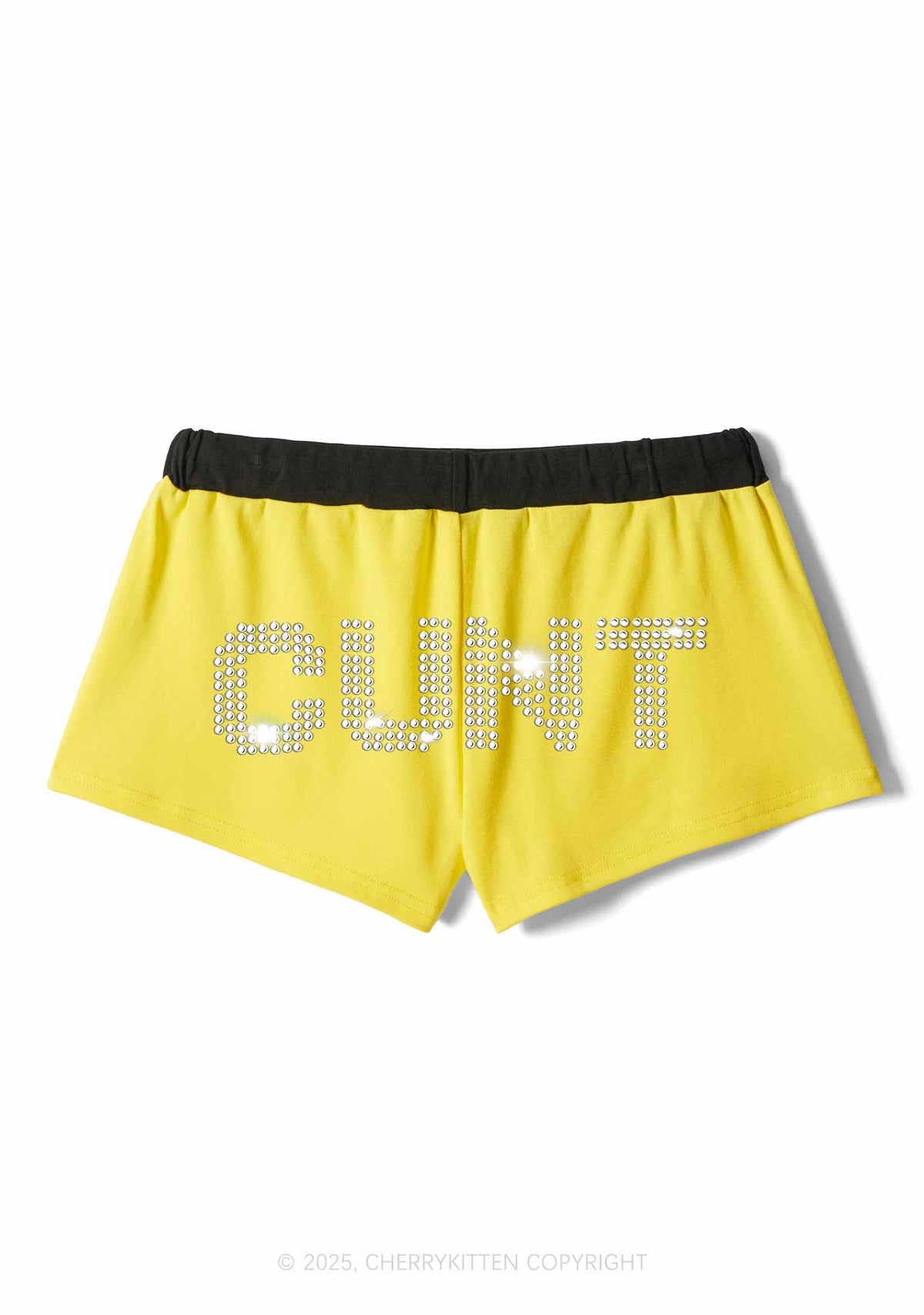 Rhinestone Cxxt Y2K Drawstring Mini Shorts Cherrykitten