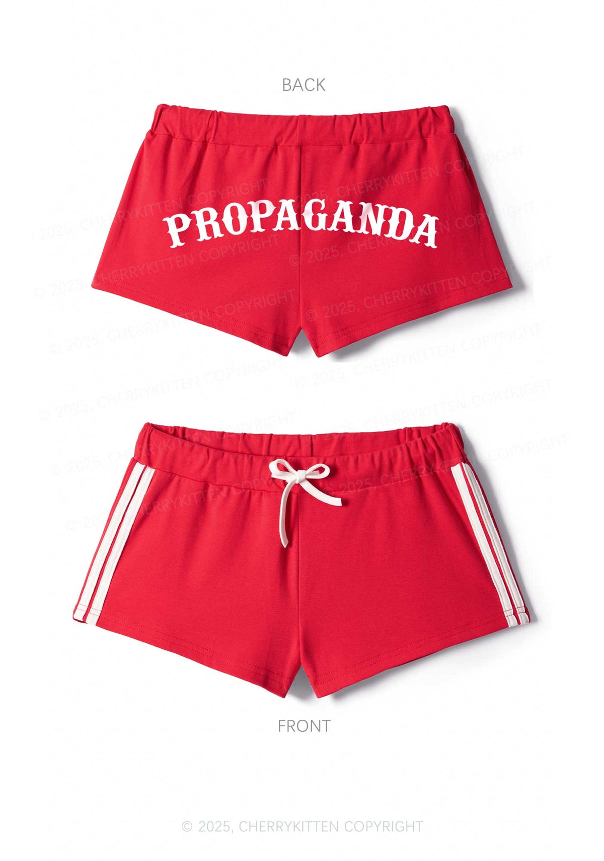 Propaganda Y2K Drawstring Mini Shorts Cherrykitten
