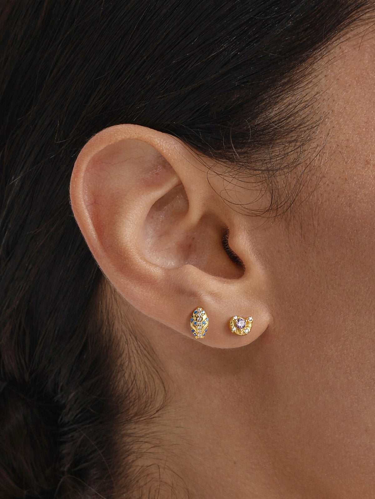 KOSINER Seaspritz 925 Sterling Silver Beach Conch Flat Back Stud