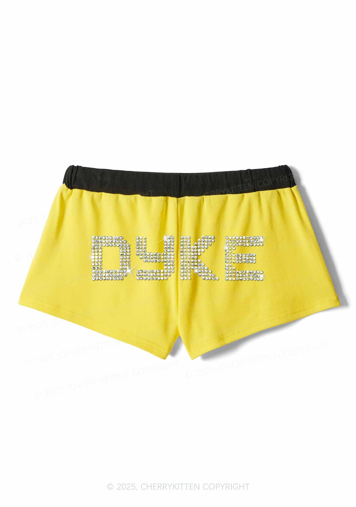 Rhinestone Dyke Pride Y2K Drawstring Mini Shorts Cherrykitten