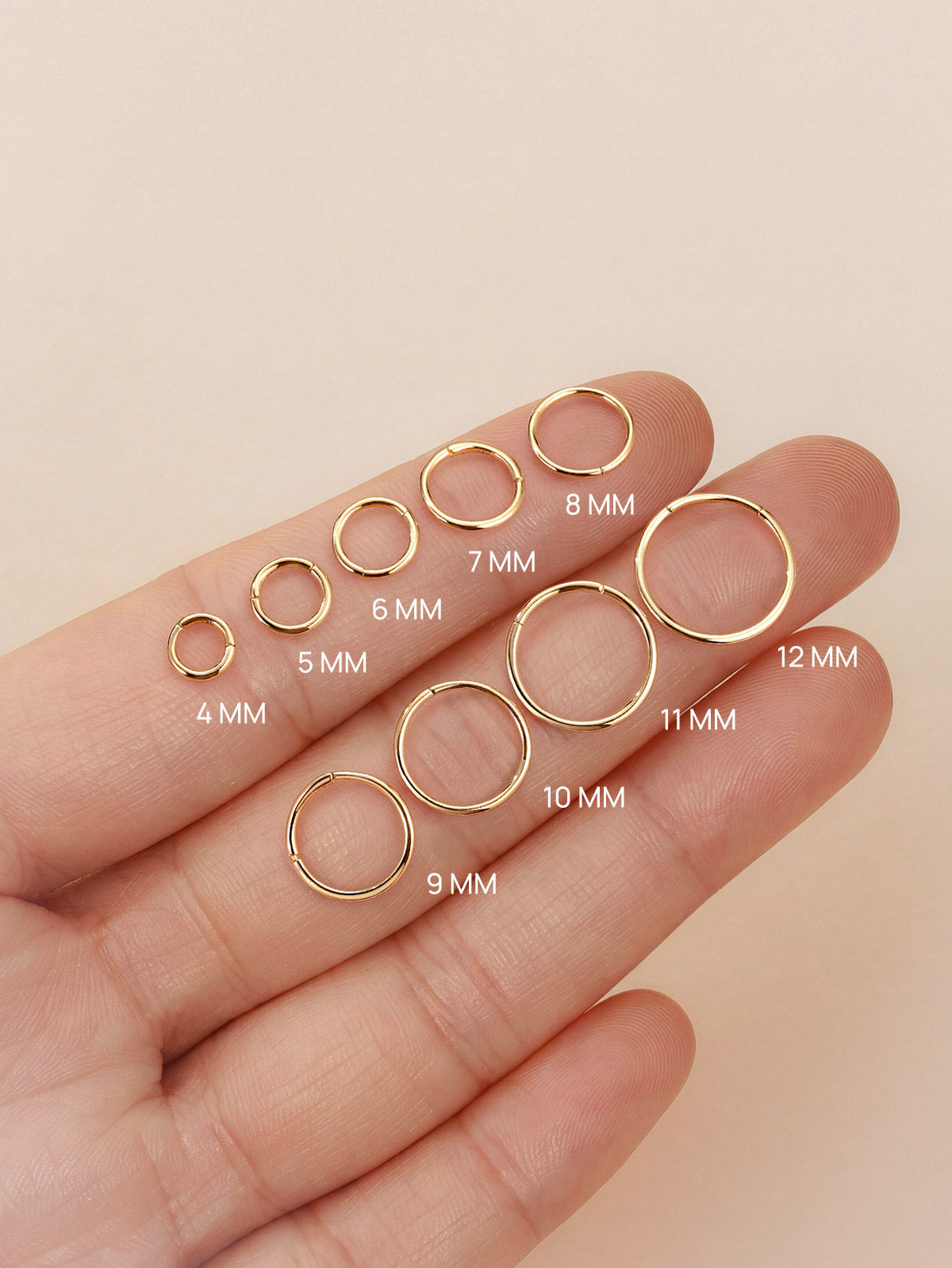 KOSINER 14K Solid Gold 18G (1.0mm) Hoop