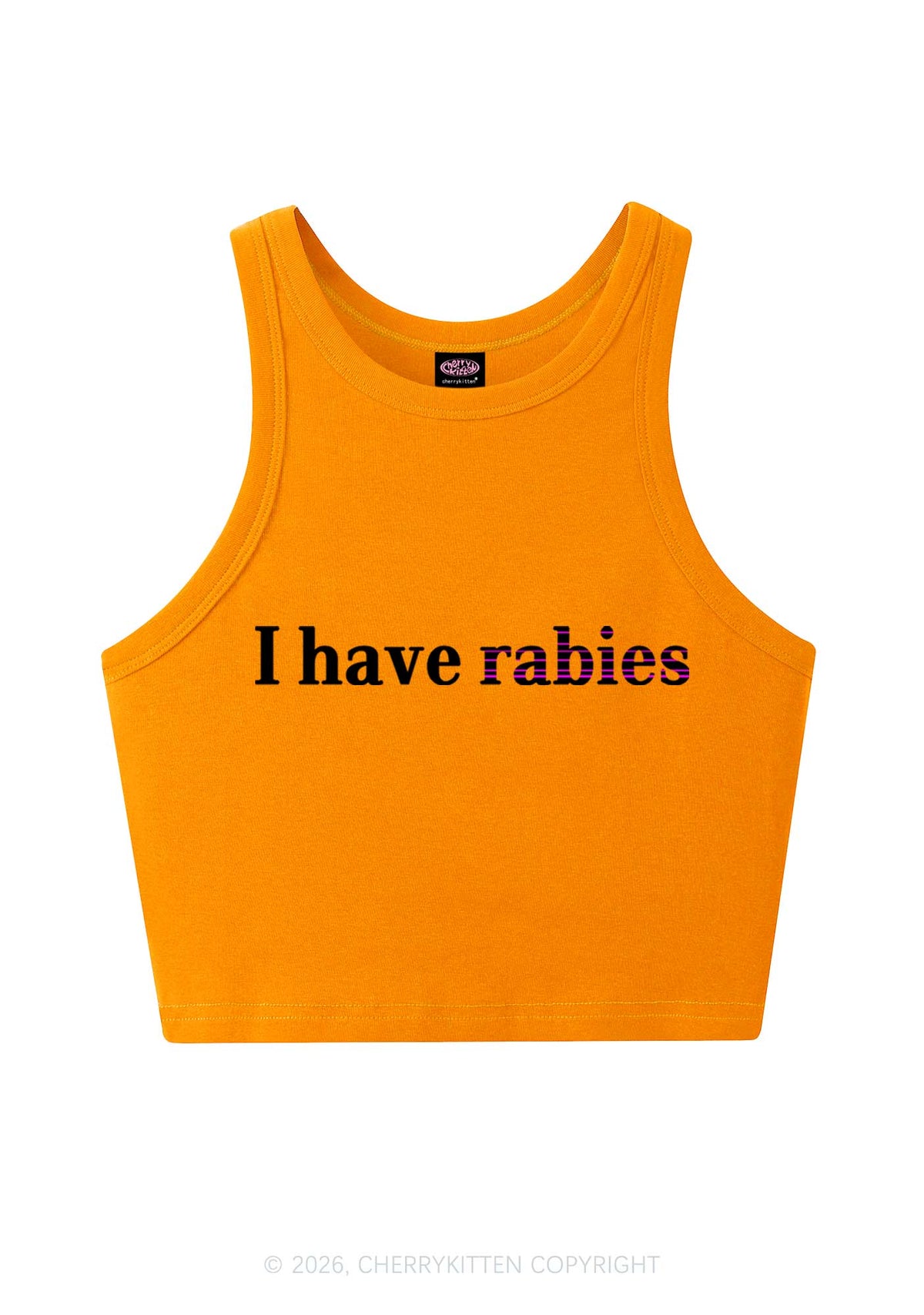 I Have Rabies Y2K Crop Tank Top Cherrykitten