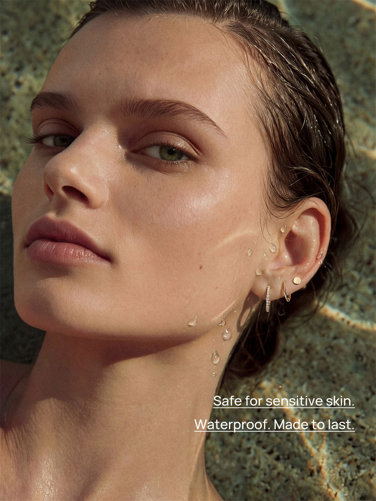 KOSINER 14K Solid Gold Minimalist Disc-shaped Flat Back Stud