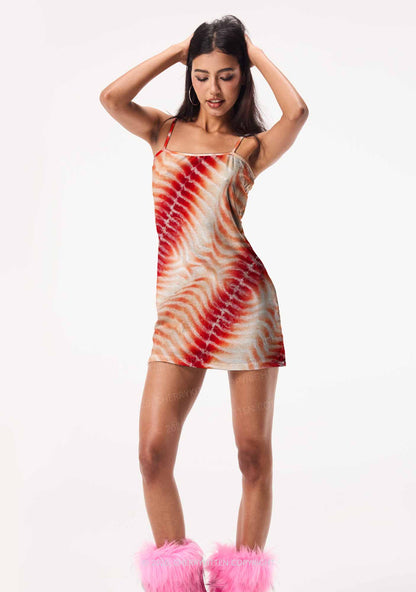 Pork Belly Texture Y2K Print Slip Dress Cherrykitten