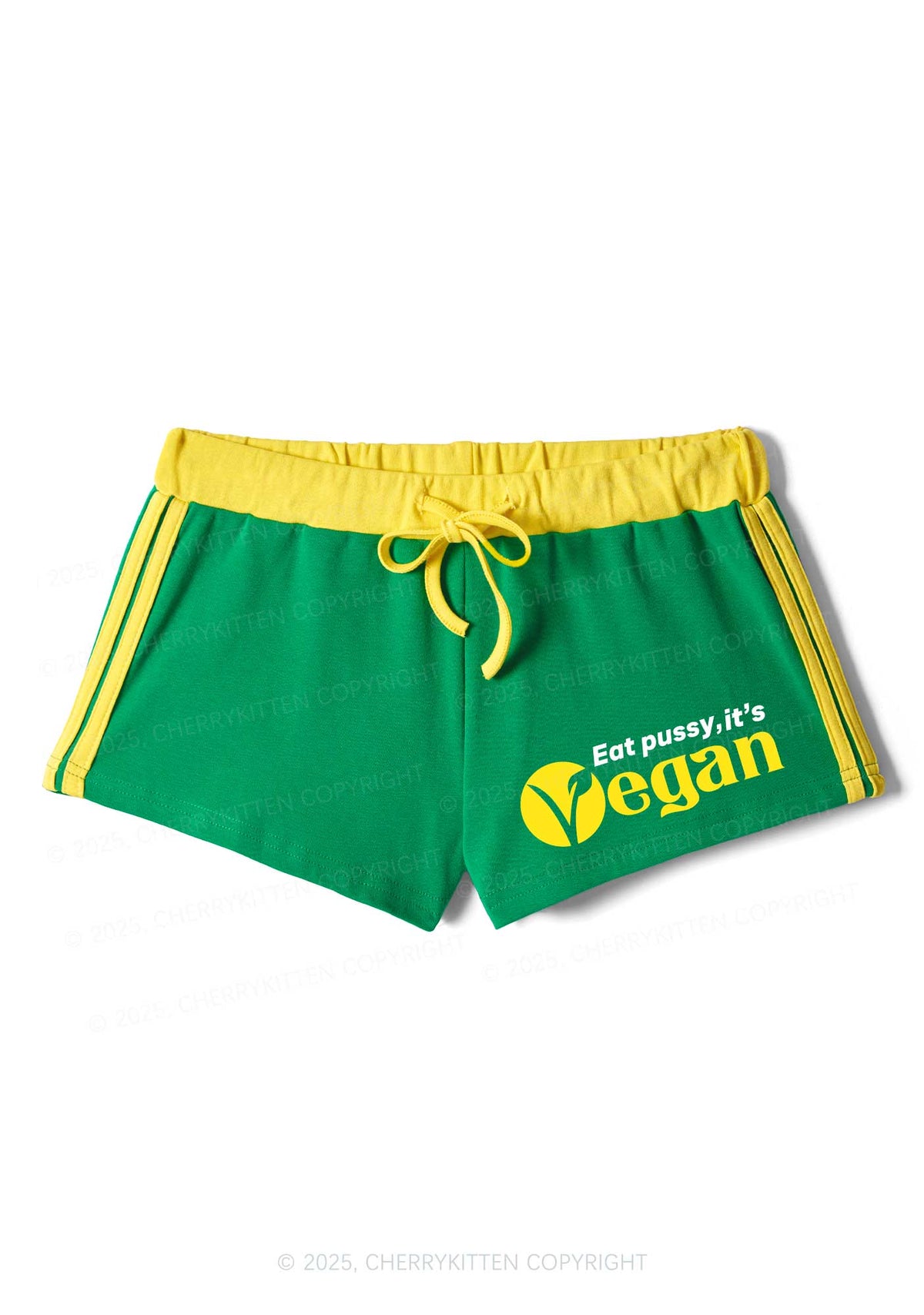 Eat Puxxy Its Vegan Y2K Drawstring Mini Shorts Cherrykitten