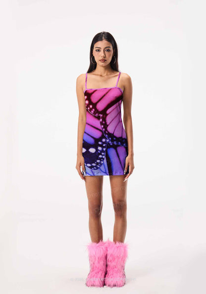 Bisexual Butterfly Wing Pride Y2K Print Slip Dress Cherrykitten
