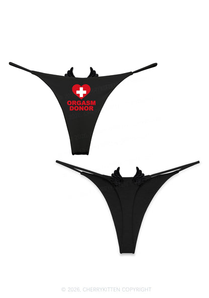 Orgxsm Donor Y2K Goth Angel Wings Bikini String Thong Cherrykitten