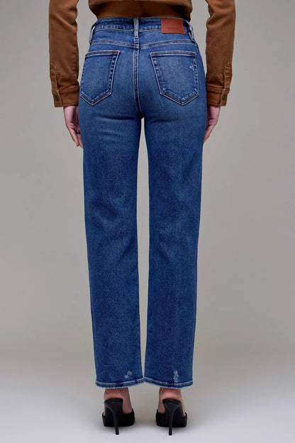 Ella 31" - Dark Wash Clean Stretch High Rise Classic Straight