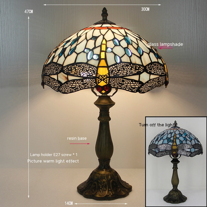 Tiffany Dragonfly Stone Table Lamp